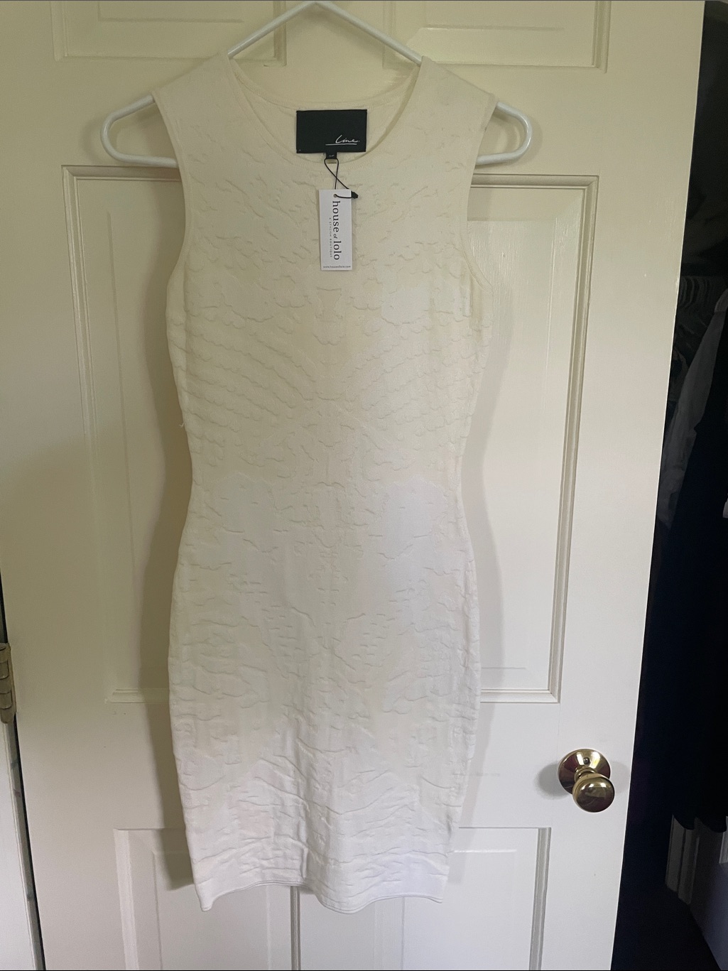 Line Darby Dress Ivory Textured Sleeveless Mini Dress